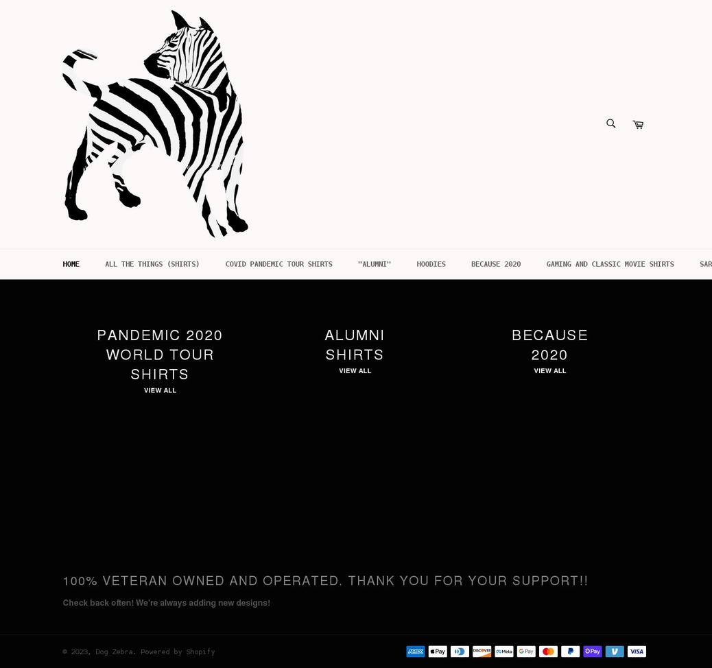dog-zebra.com shopify website screenshot