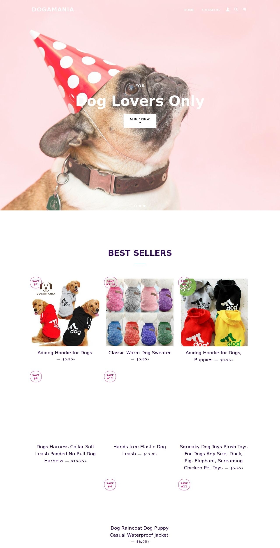 dogamania.com shopify website screenshot