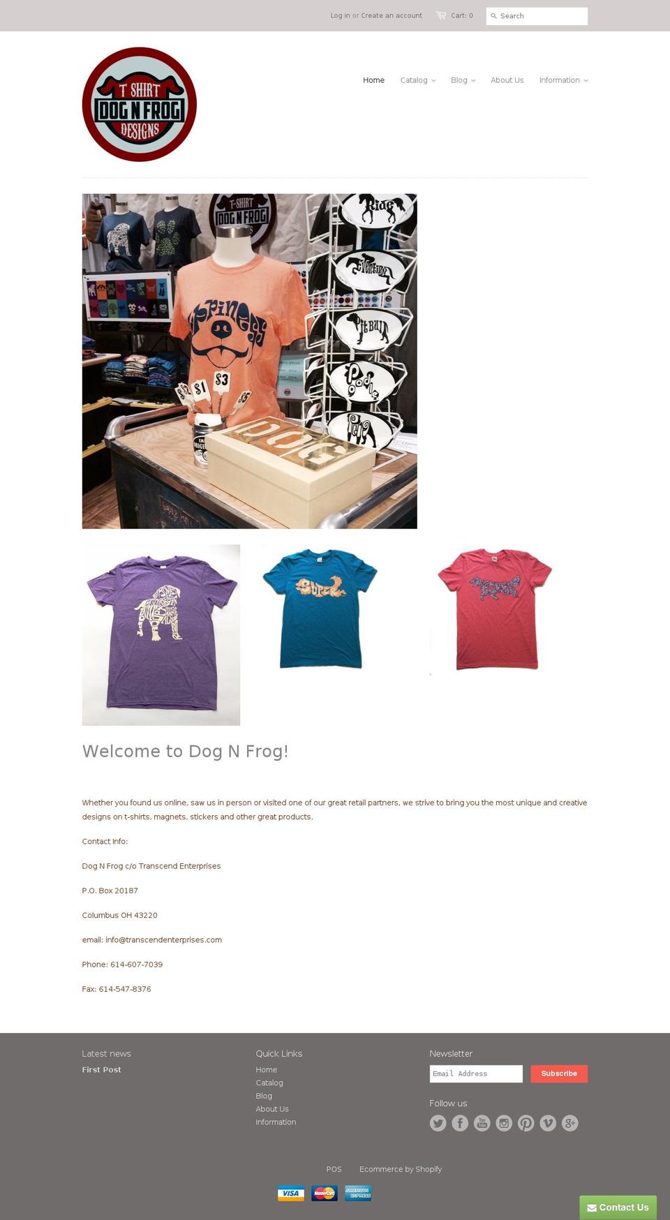 dogandfrog.com shopify website screenshot