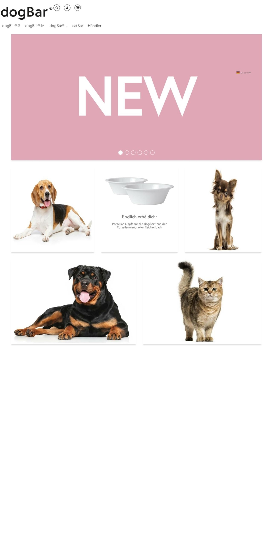 Wokiee Shopify theme site example dogbar.de