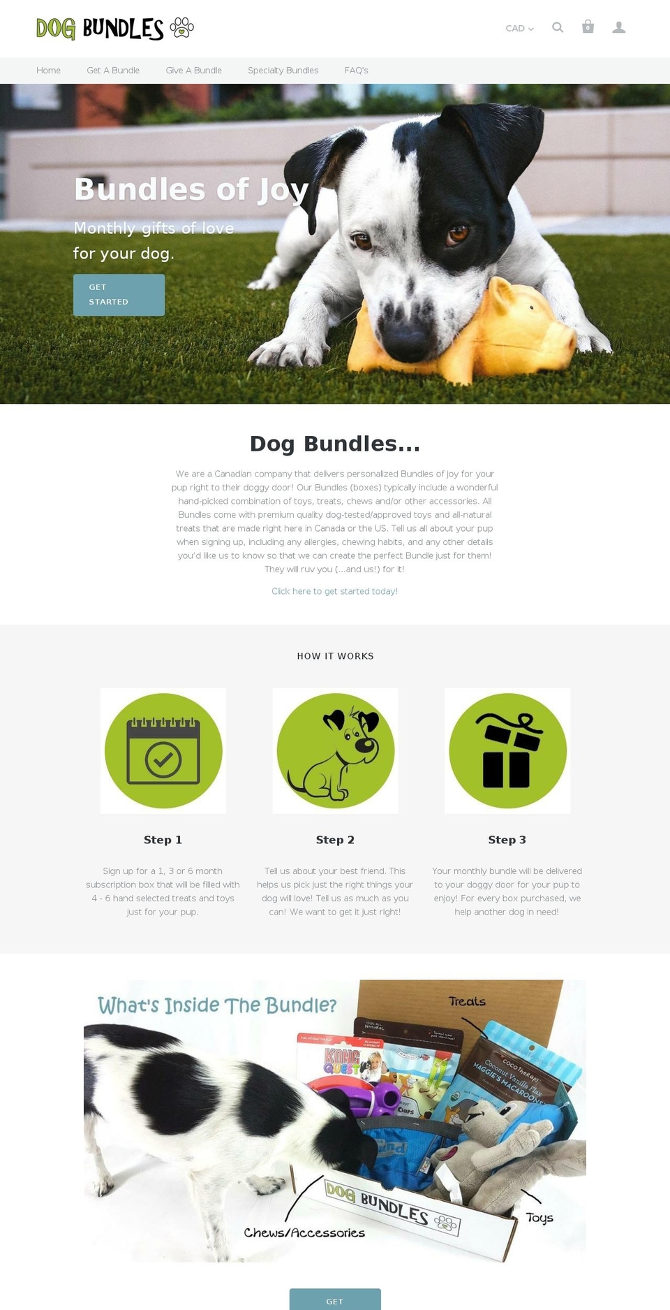 dogbundles.ca shopify website screenshot