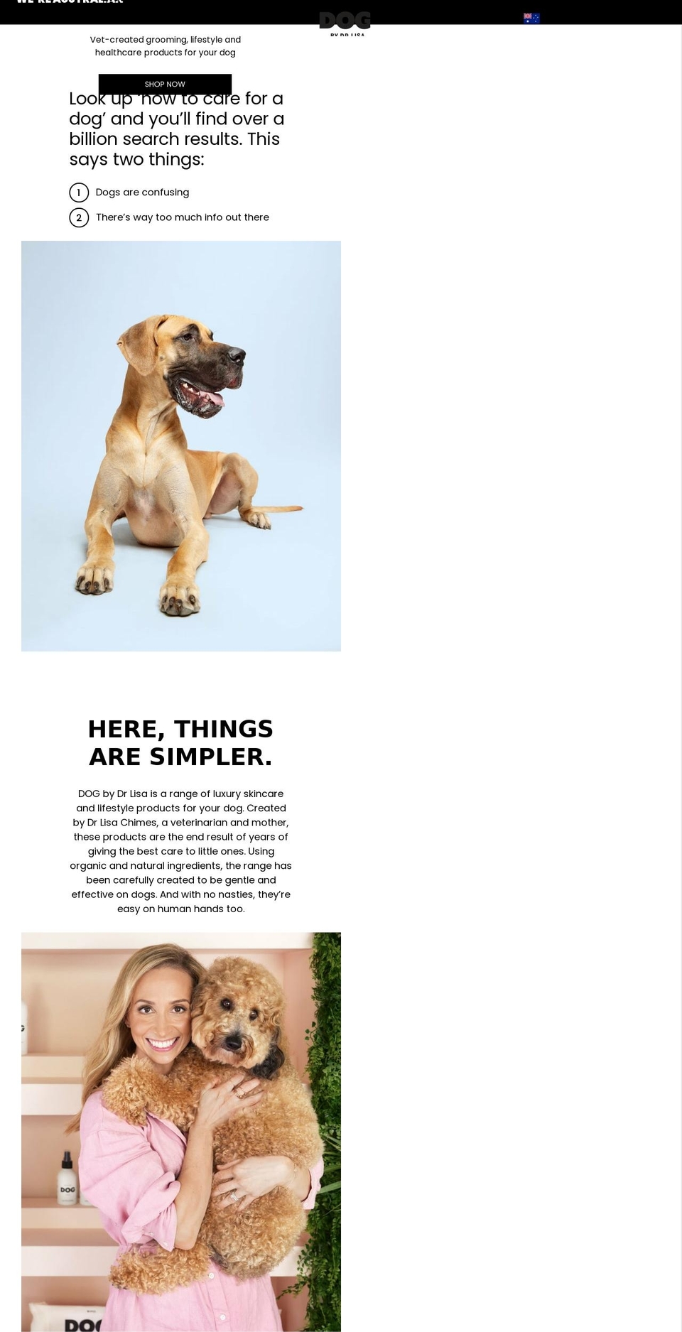 dogbydrlisa.com shopify website screenshot