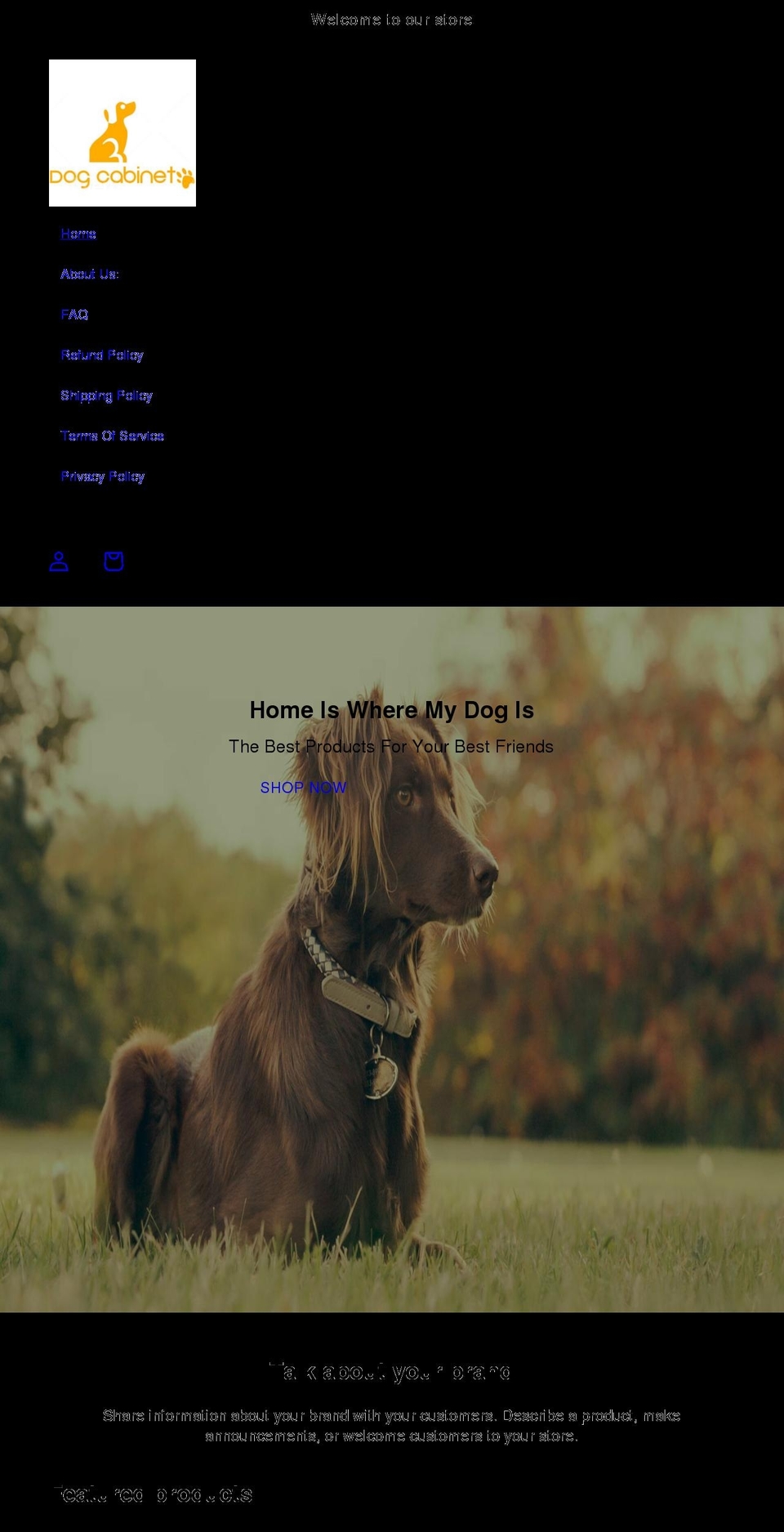 dogcabinet.com shopify website screenshot