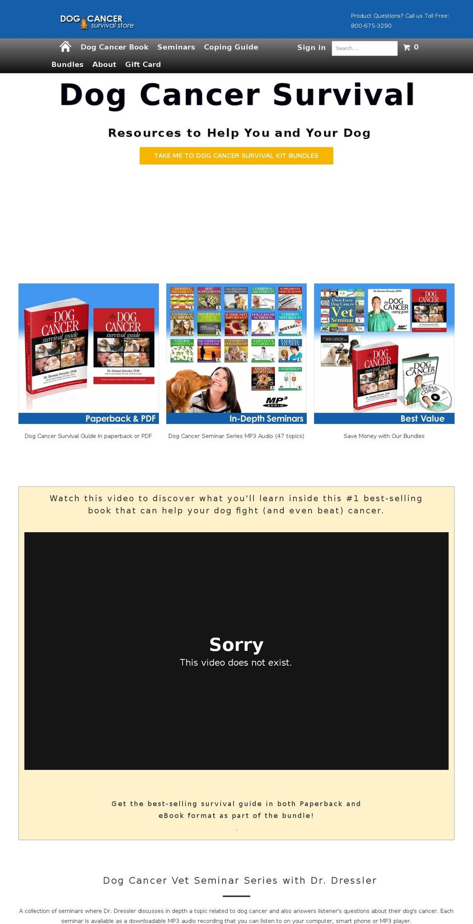dogcancerguidebook.com shopify website screenshot