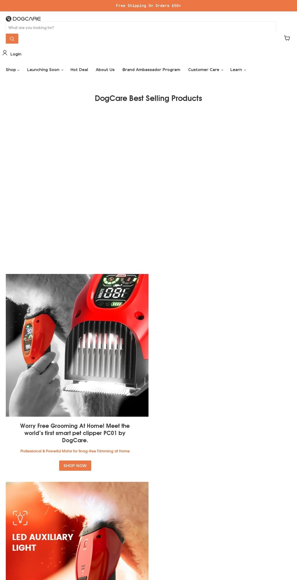 dogcare.net shopify website screenshot