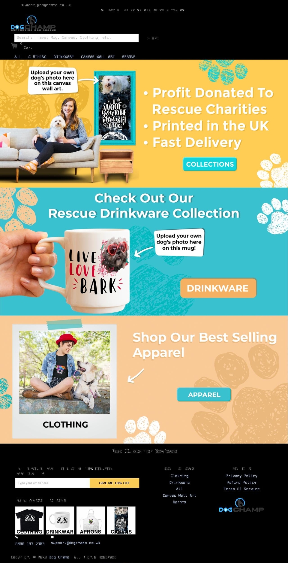 dogchamp.co.uk shopify website screenshot