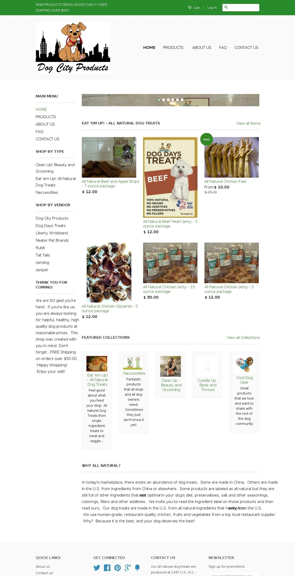 dogcityproducts.com shopify website screenshot