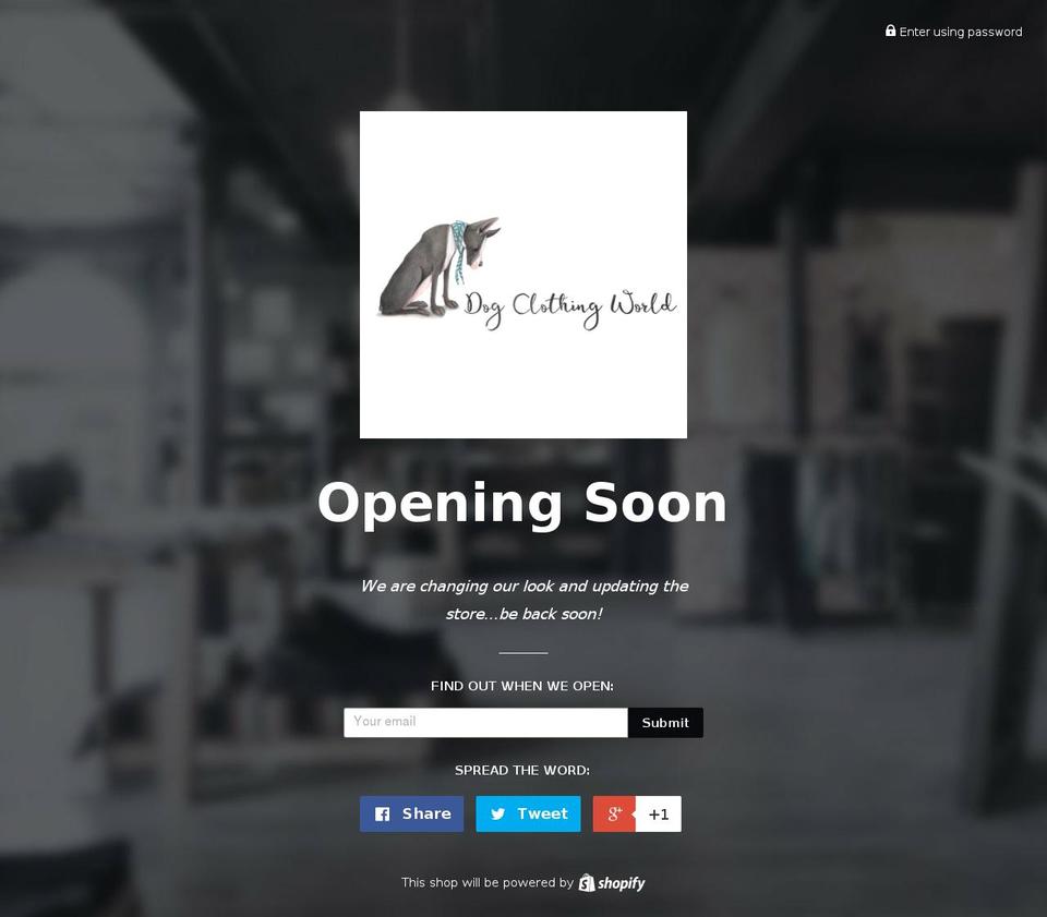 dogclothingworld.com — Shopify storefront screenshot
