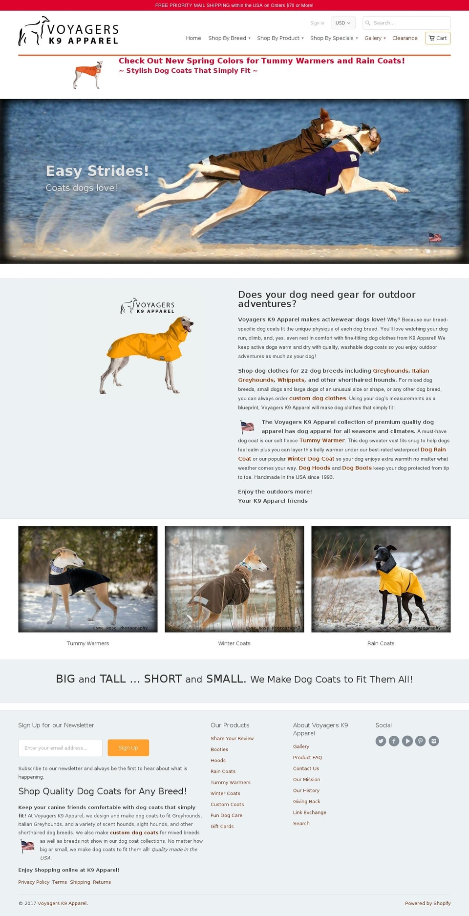 dogcoats.com shopify website screenshot