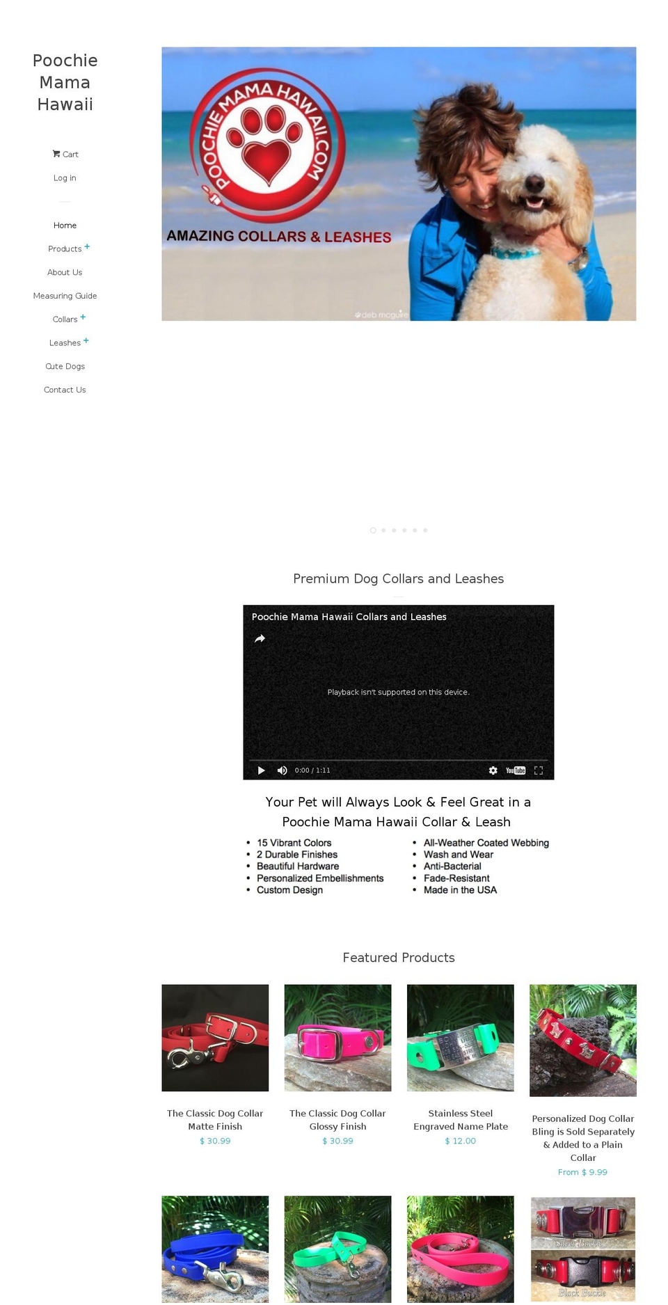 dogcollaranddogleash.com shopify website screenshot