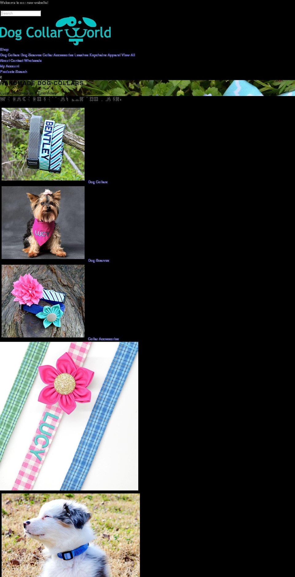 dogcollarworld.com shopify website screenshot