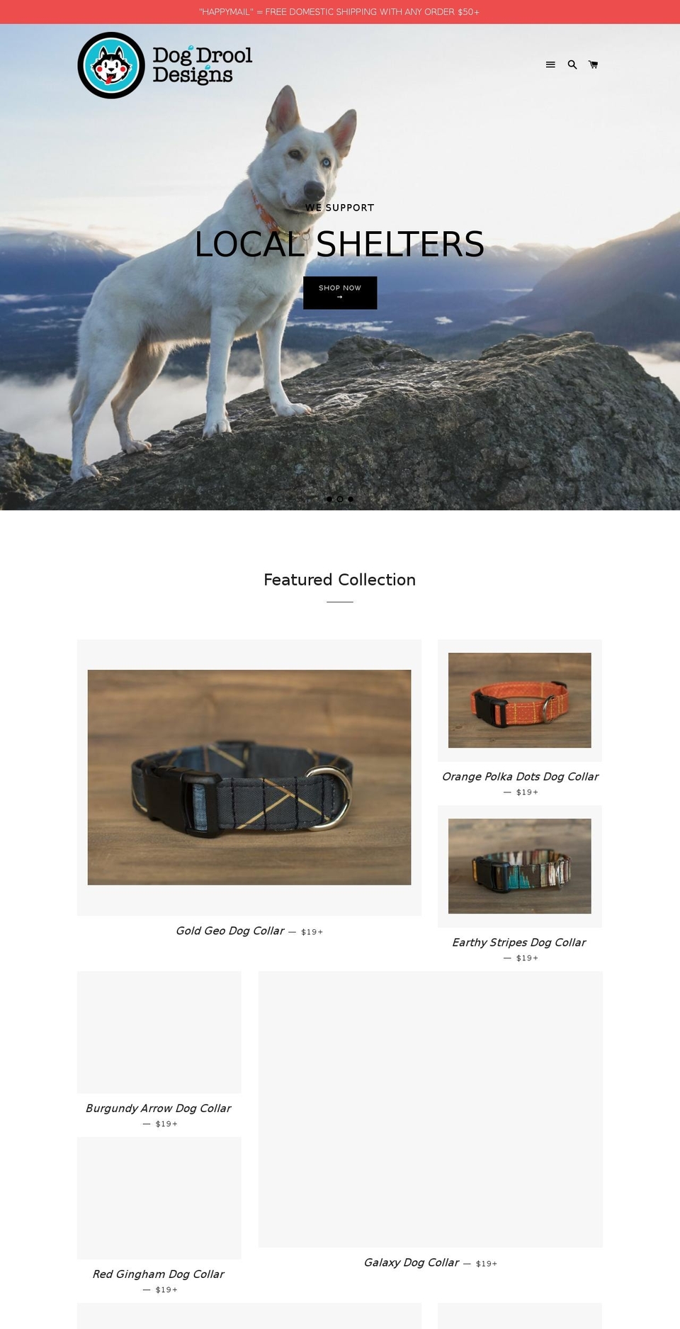 dogdrooldesigns.com shopify website screenshot