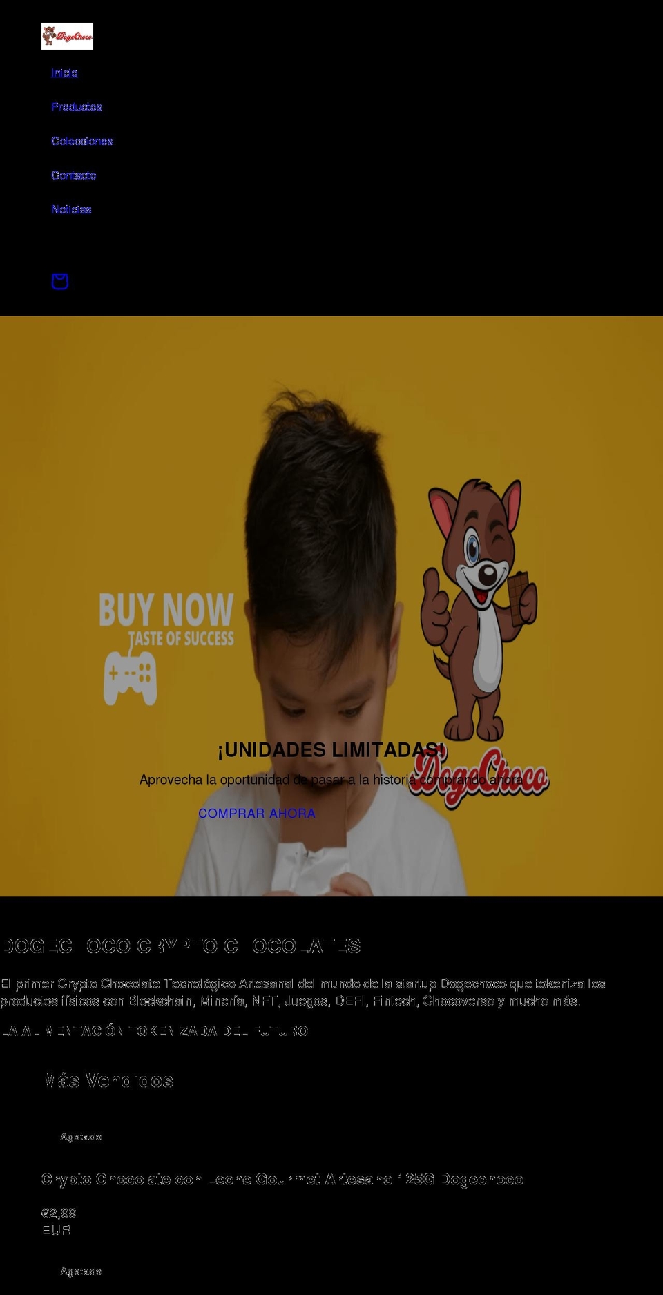 dogechoco.com shopify website screenshot