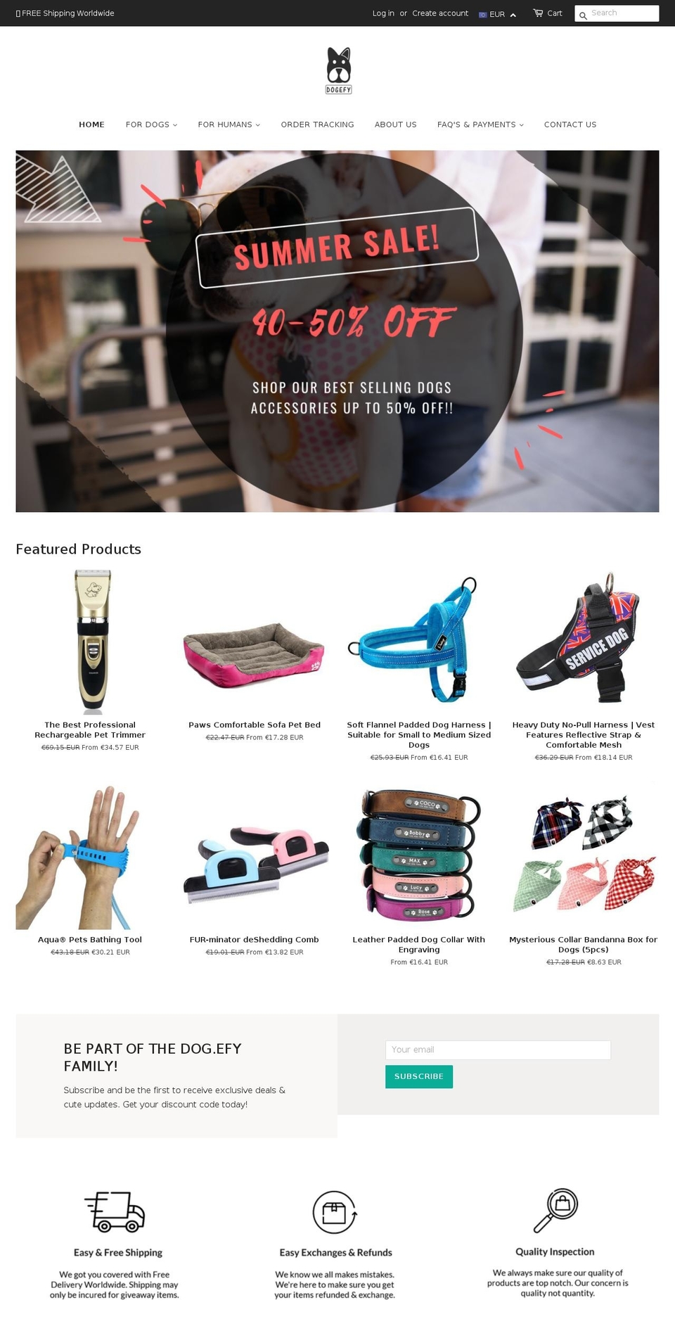 dogefy.com — Shopify storefront screenshot