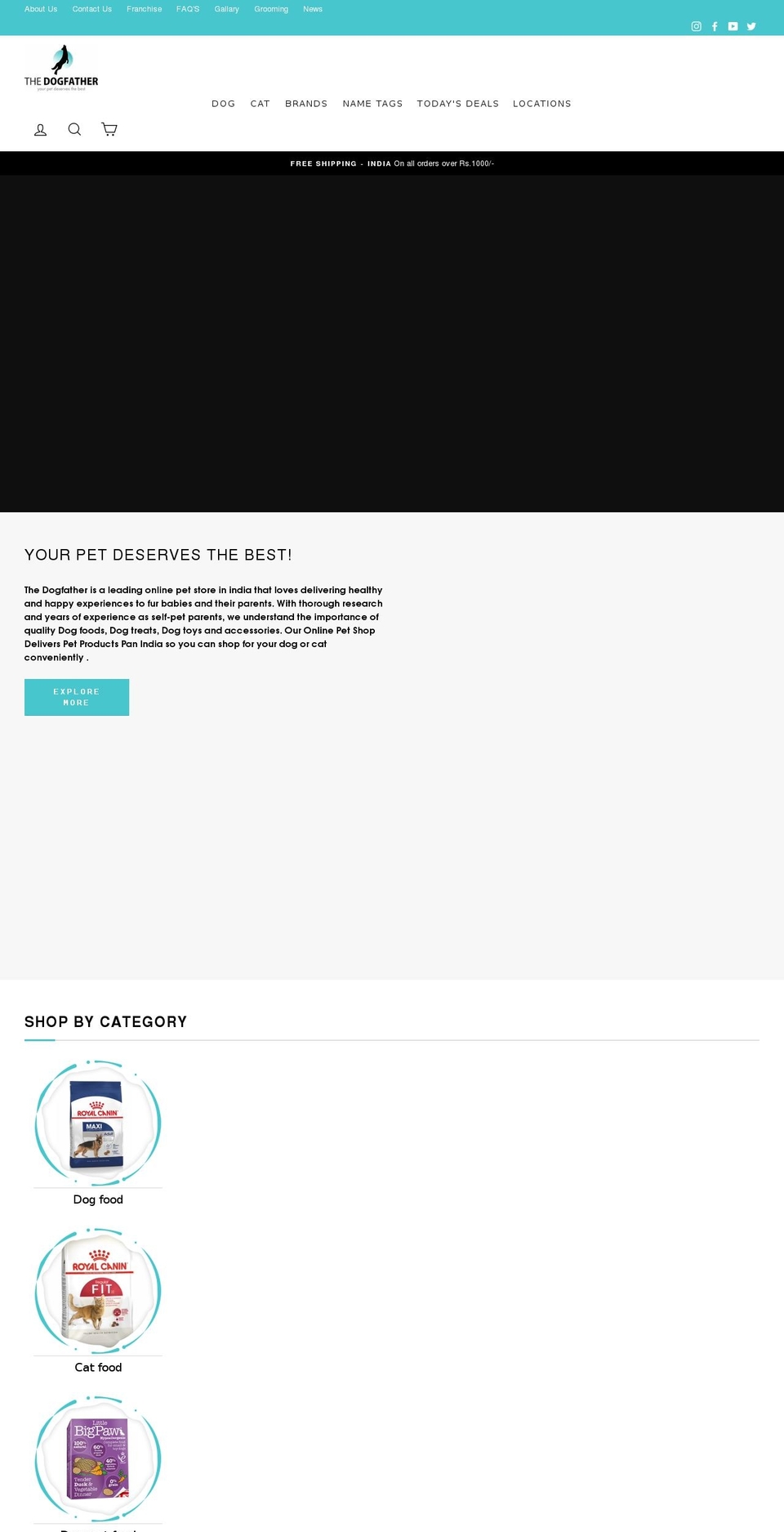 dogfather.in shopify website screenshot