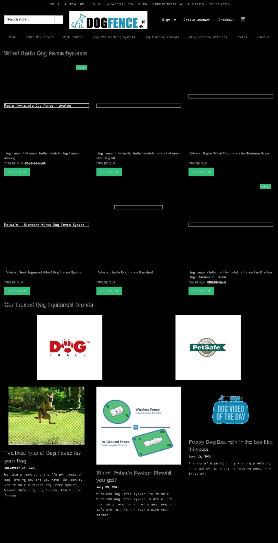dogfence.ie shopify website screenshot