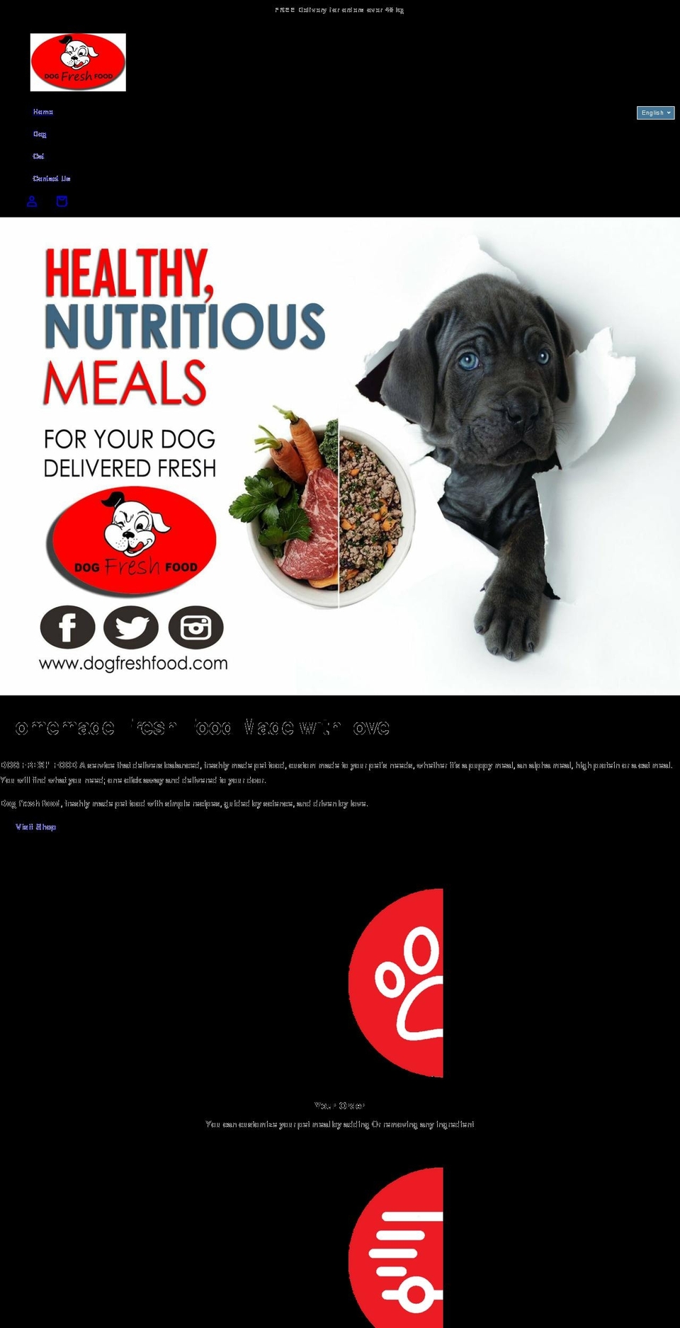 dogfreshfood.com shopify website screenshot