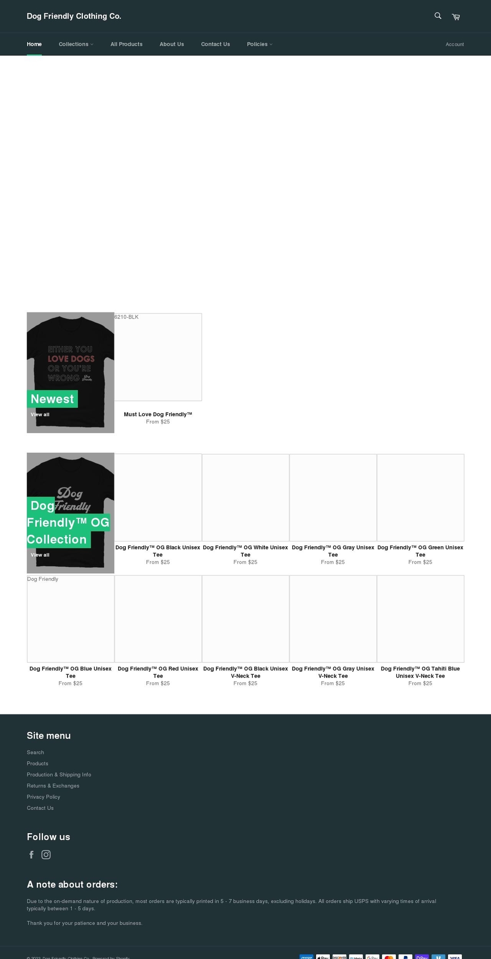 dogfriendlyclothingco.com shopify website screenshot