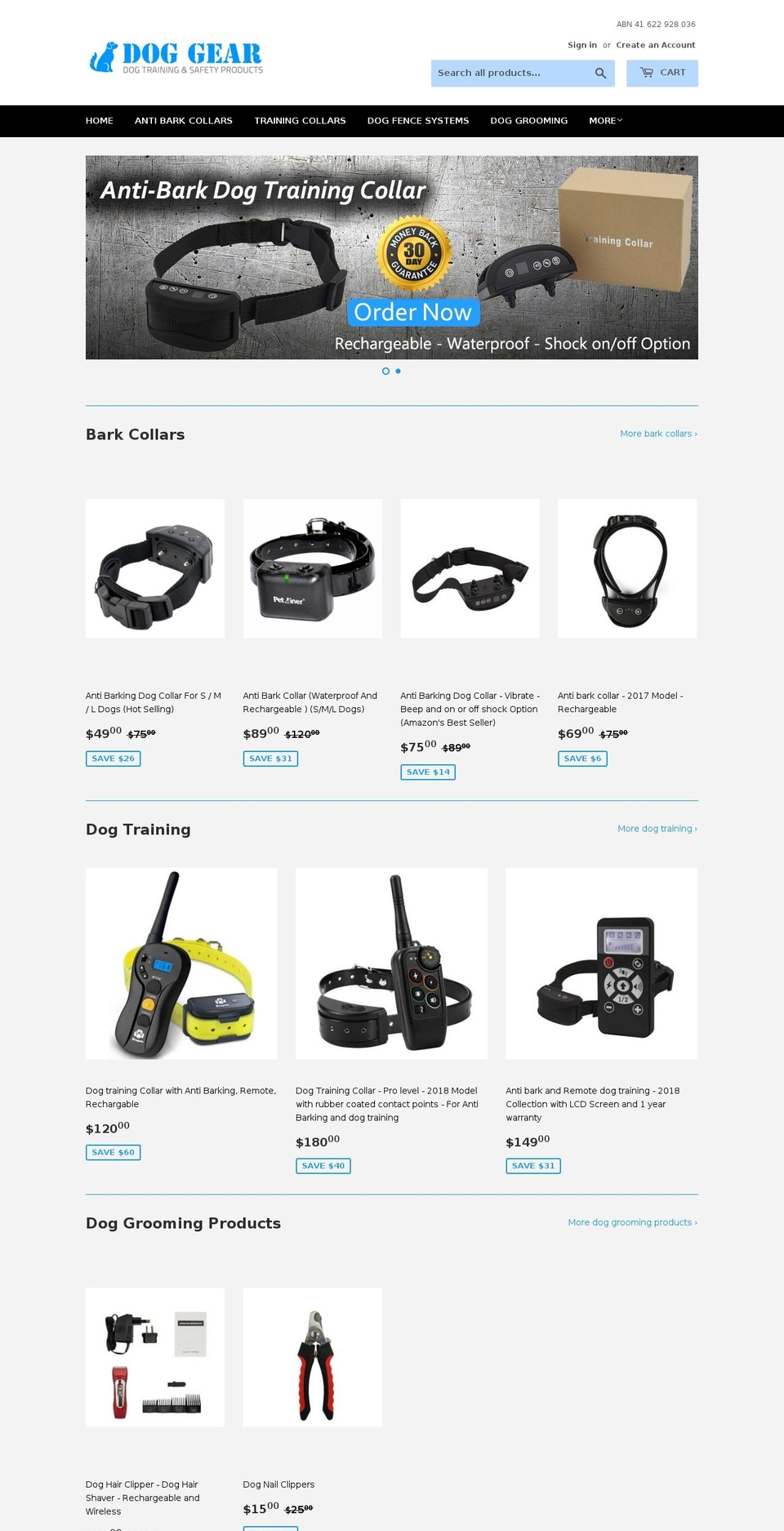 doggear.com.au shopify website screenshot