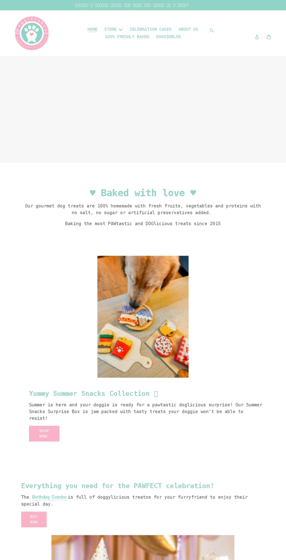 doggiecakespr.com shopify website screenshot