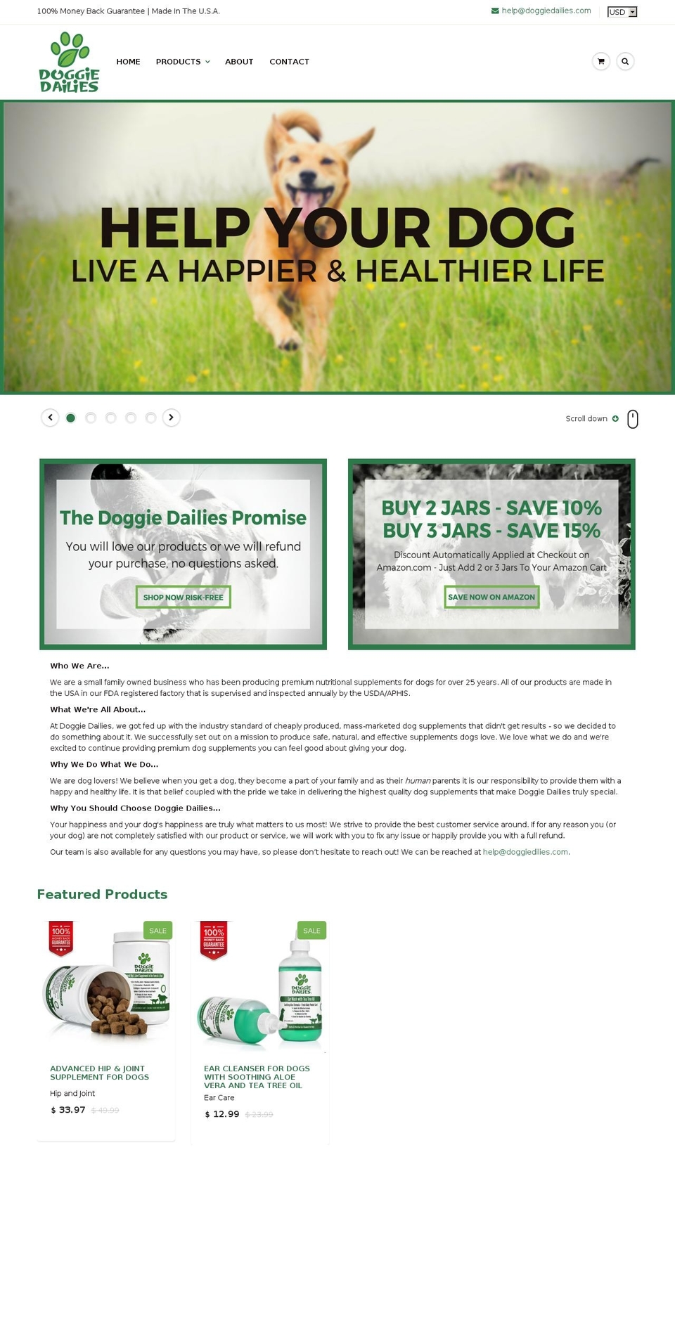 doggiedailies.com shopify website screenshot