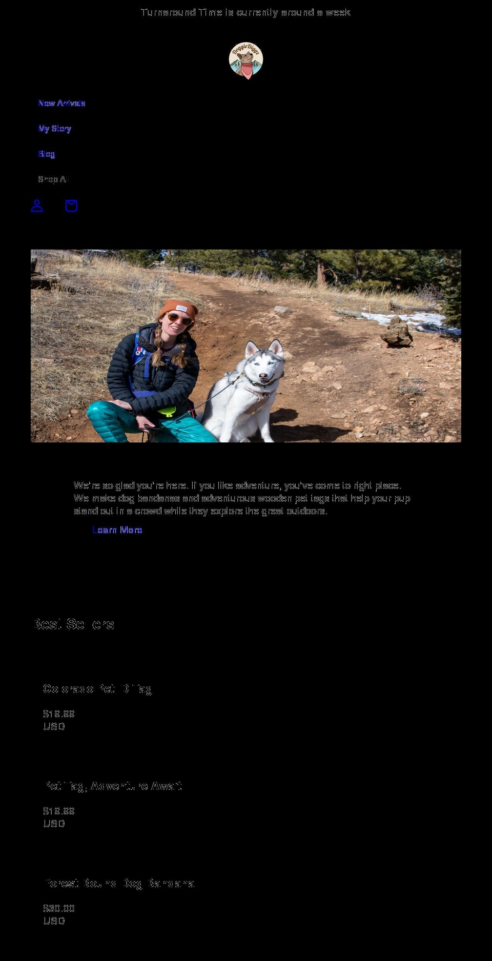 doggiediggz.com shopify website screenshot