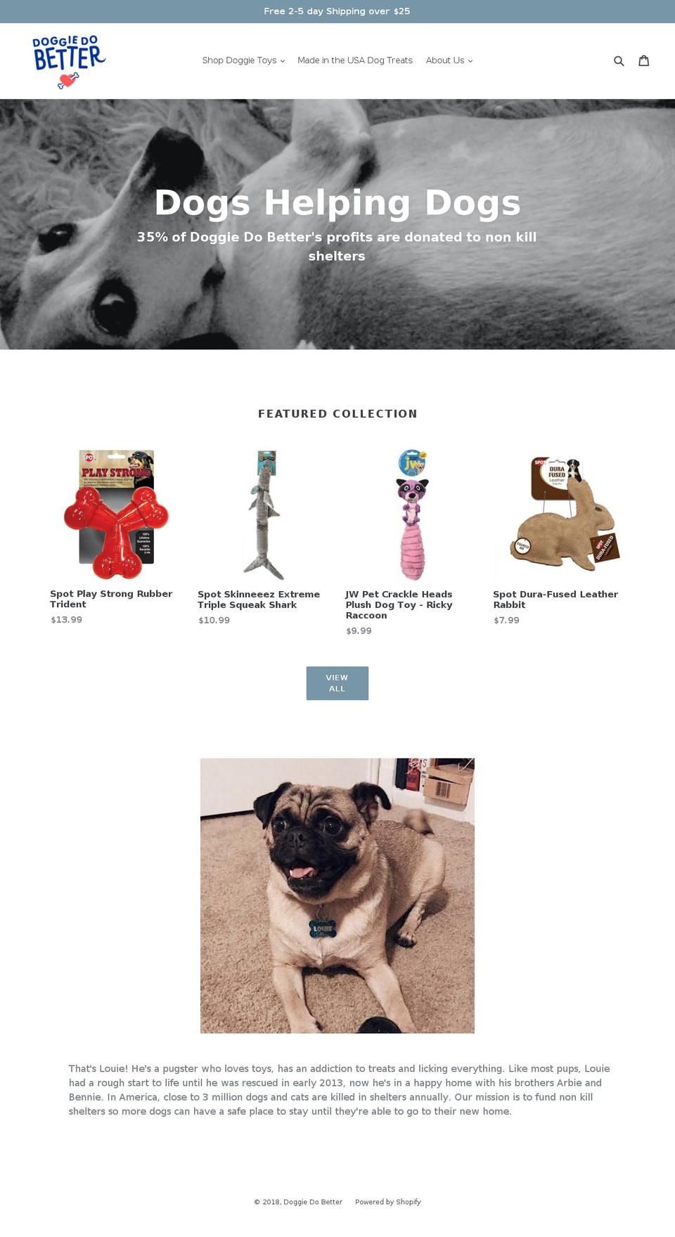 doggiedobetter.com — Shopify storefront screenshot