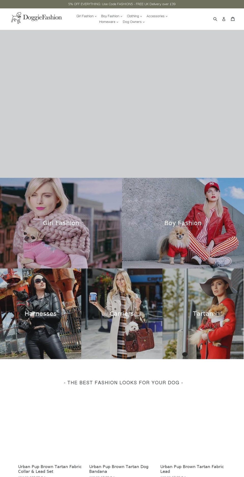 doggiefashion.com — Shopify storefront screenshot