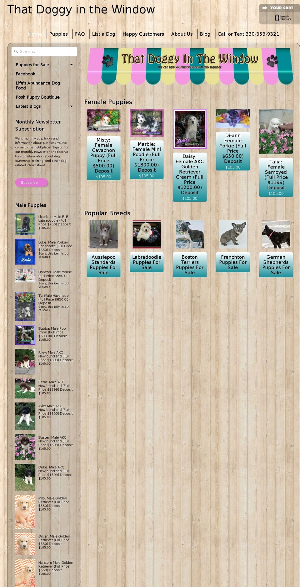 doggieinwindow.com — Shopify storefront screenshot