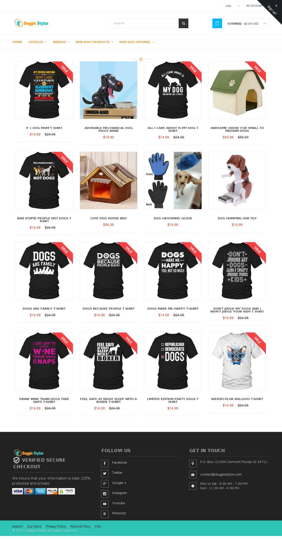 doggiestylze.com shopify website screenshot