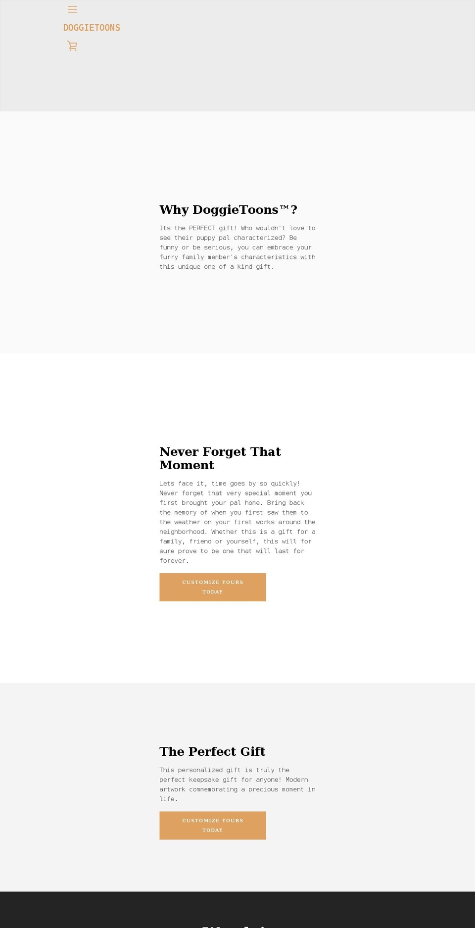 doggietoons.com shopify website screenshot