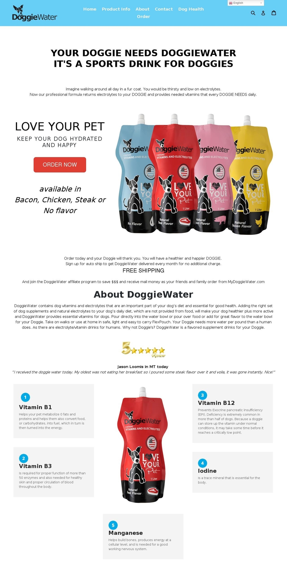 Custom Debut - MDW - from Michael K. Shopify theme site example doggiewater.biz