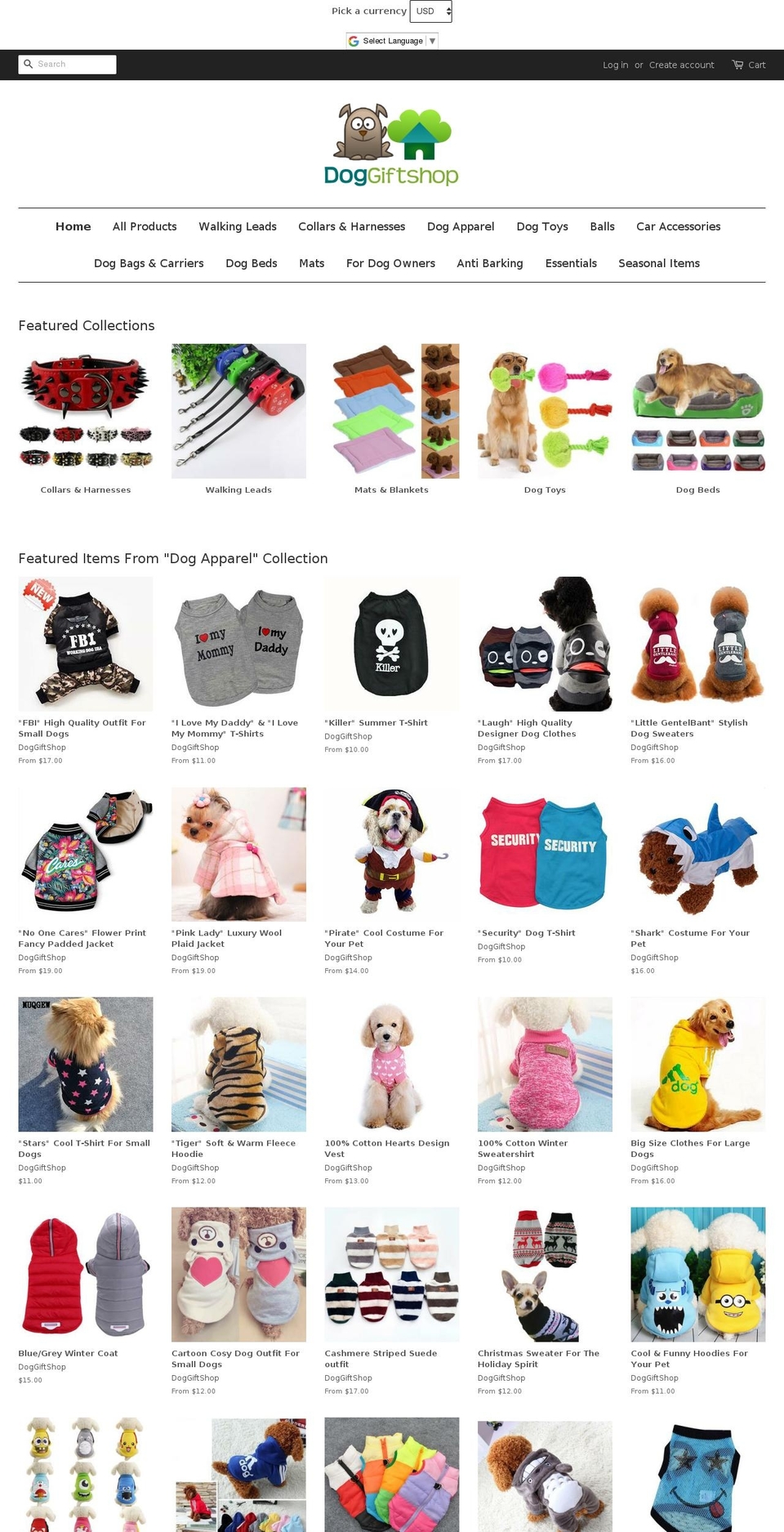 doggiftshop.com shopify website screenshot