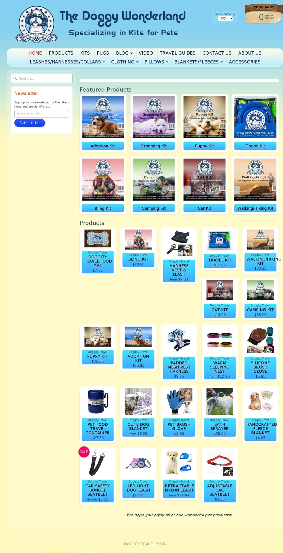 doggitytravel.com — Shopify storefront screenshot