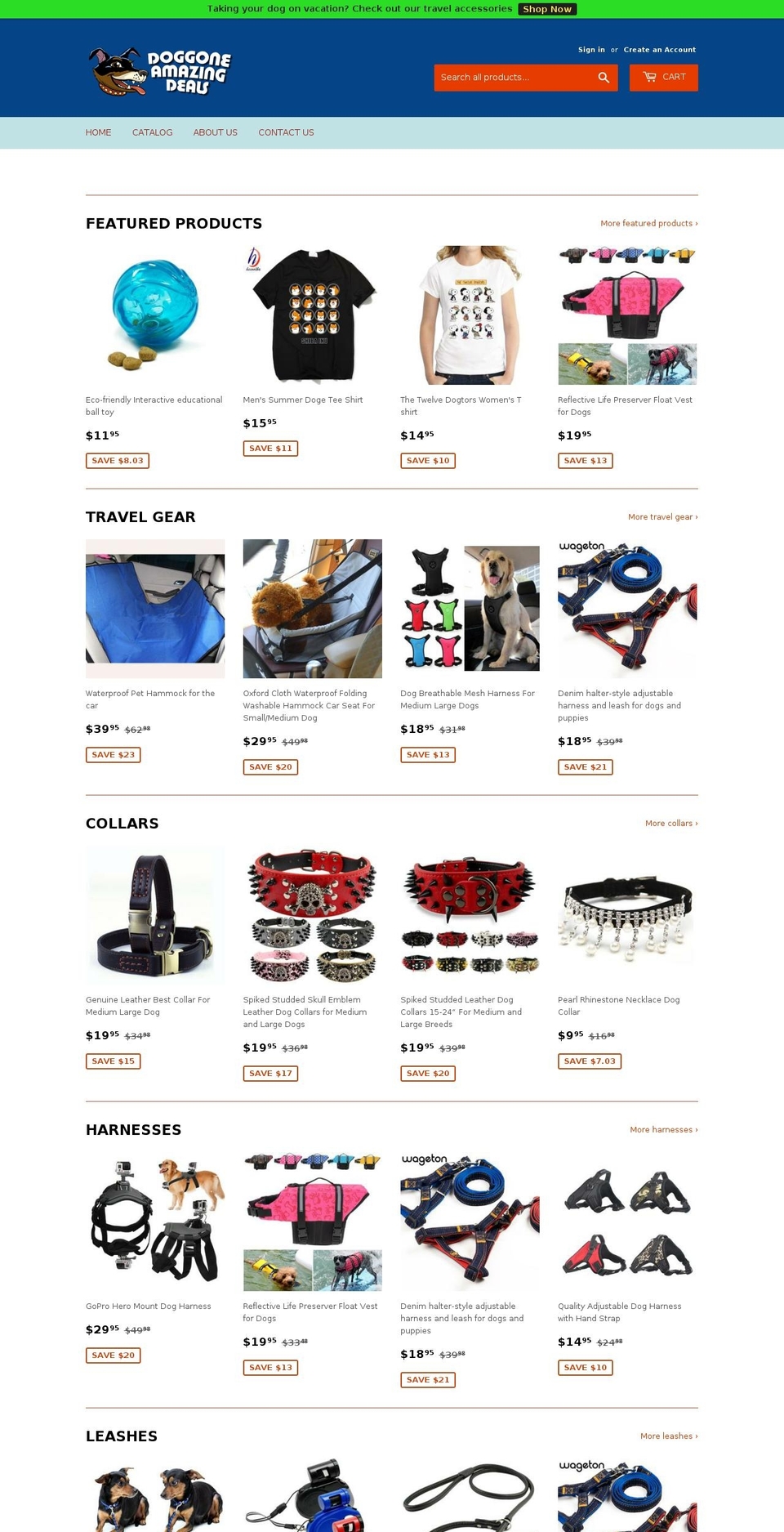 doggoneamazingdeals.com — Shopify storefront screenshot