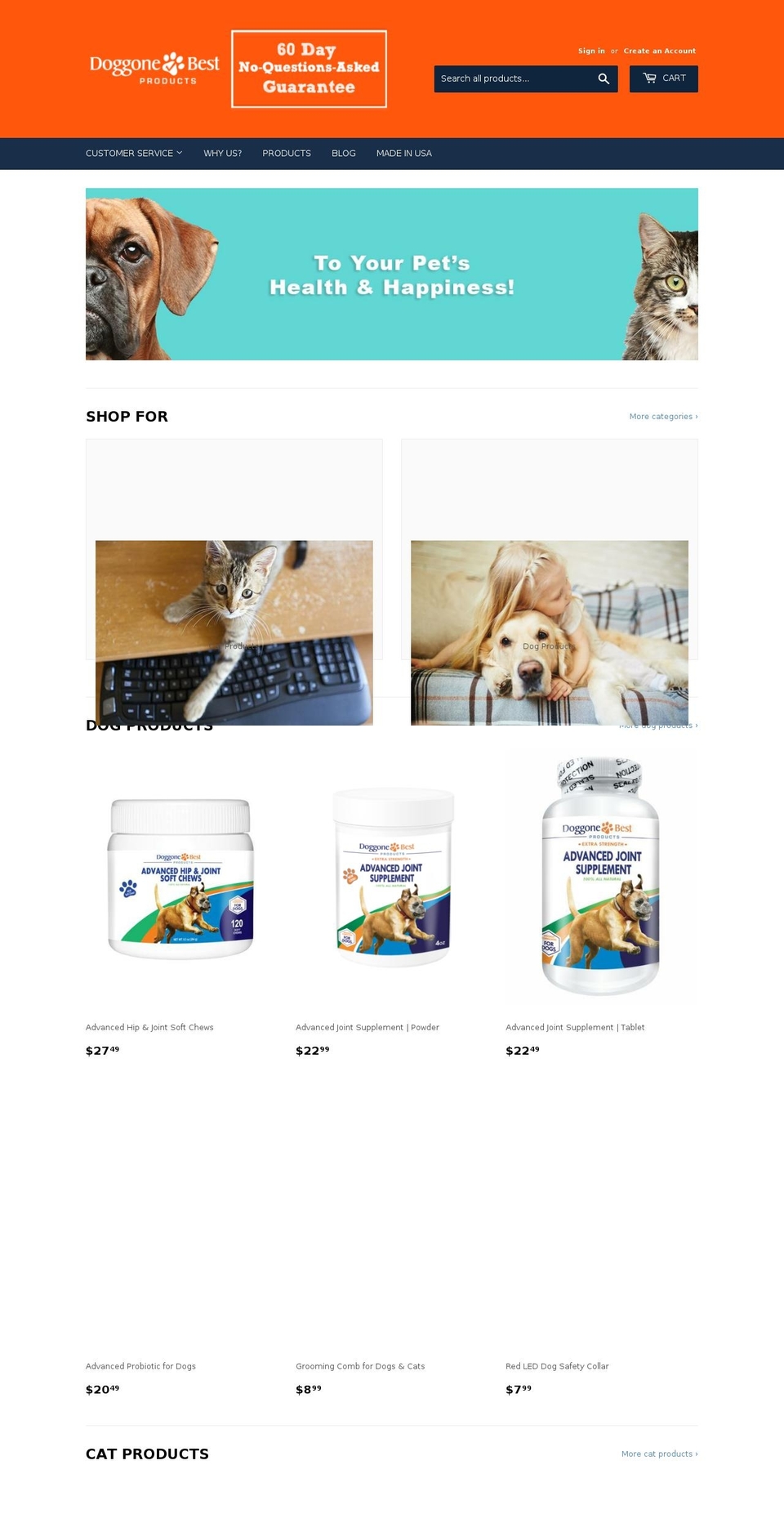 doggonebestproducts.com — Shopify storefront screenshot