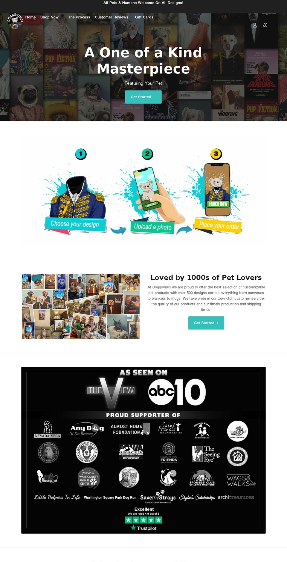 doggovinci.com shopify website screenshot