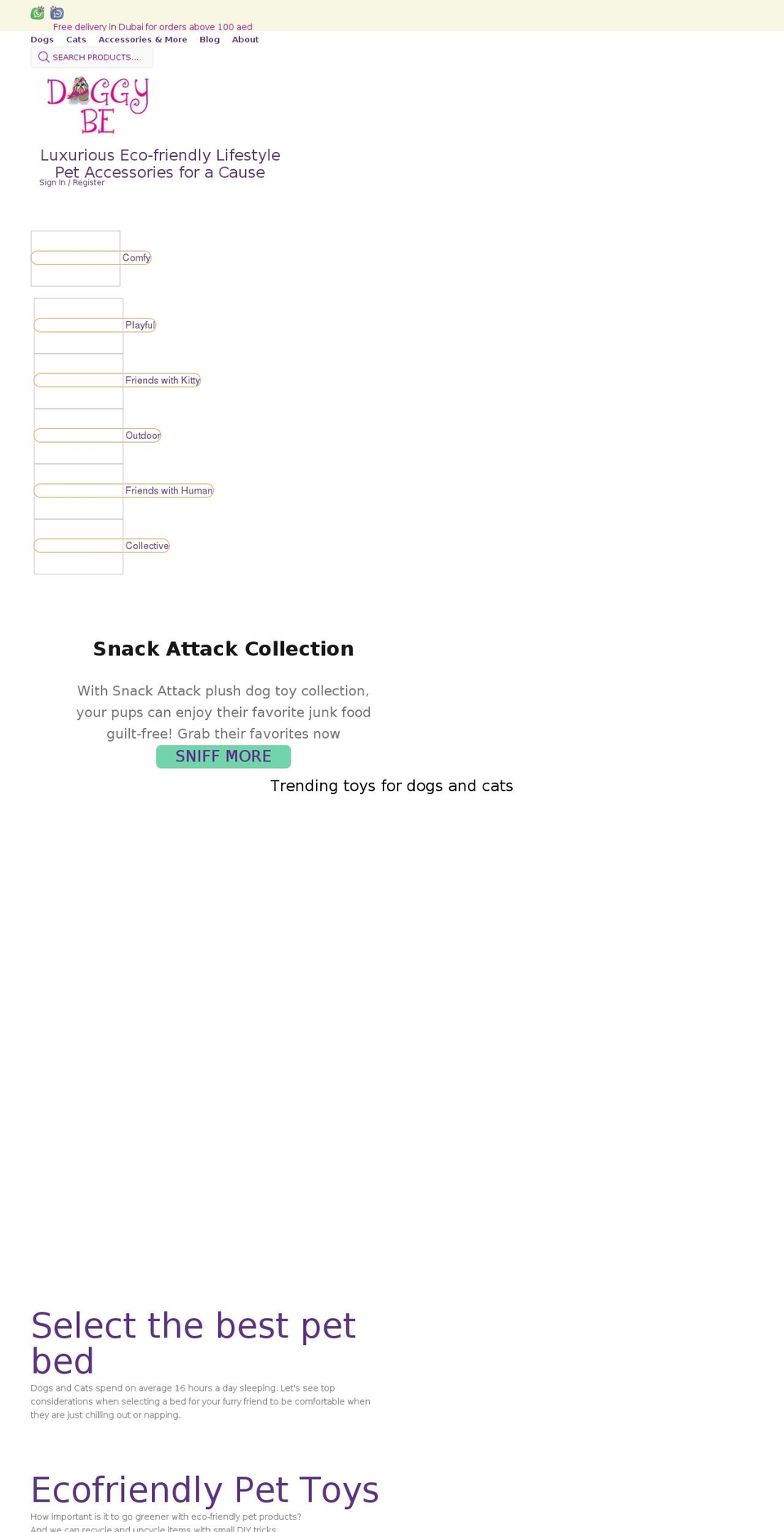 doggybe.com shopify website screenshot