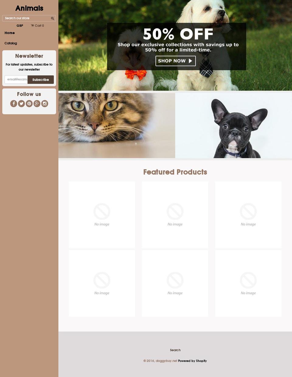 Animals Shopify theme site example doggybuy.net