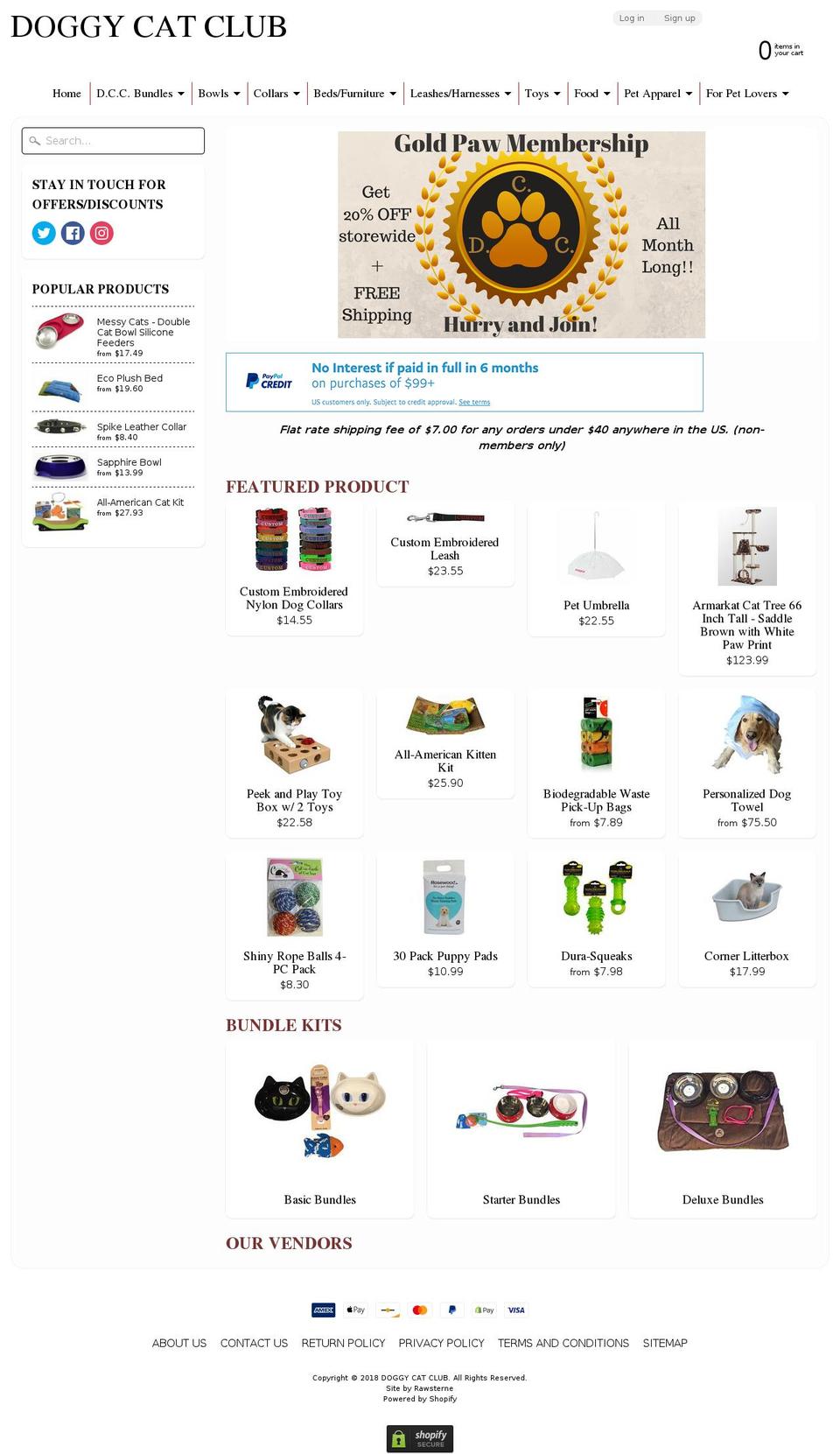 doggycatclub.com — Shopify storefront screenshot