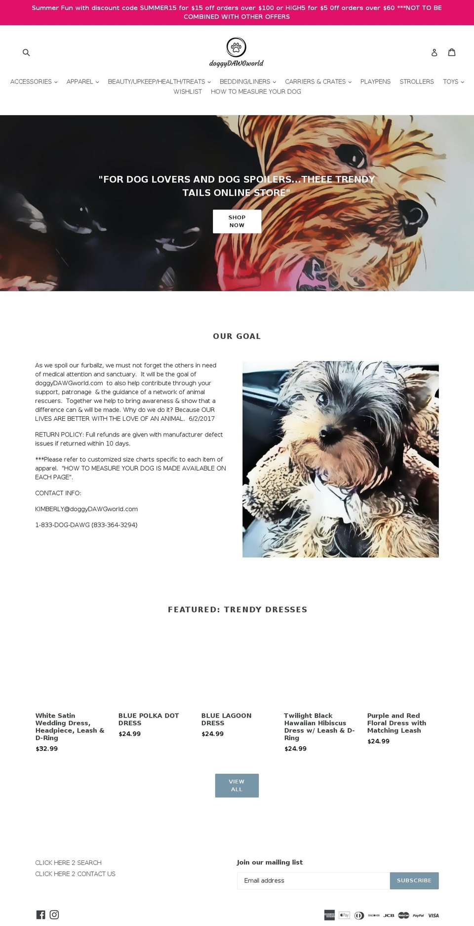 doggydawgworld.org shopify website screenshot