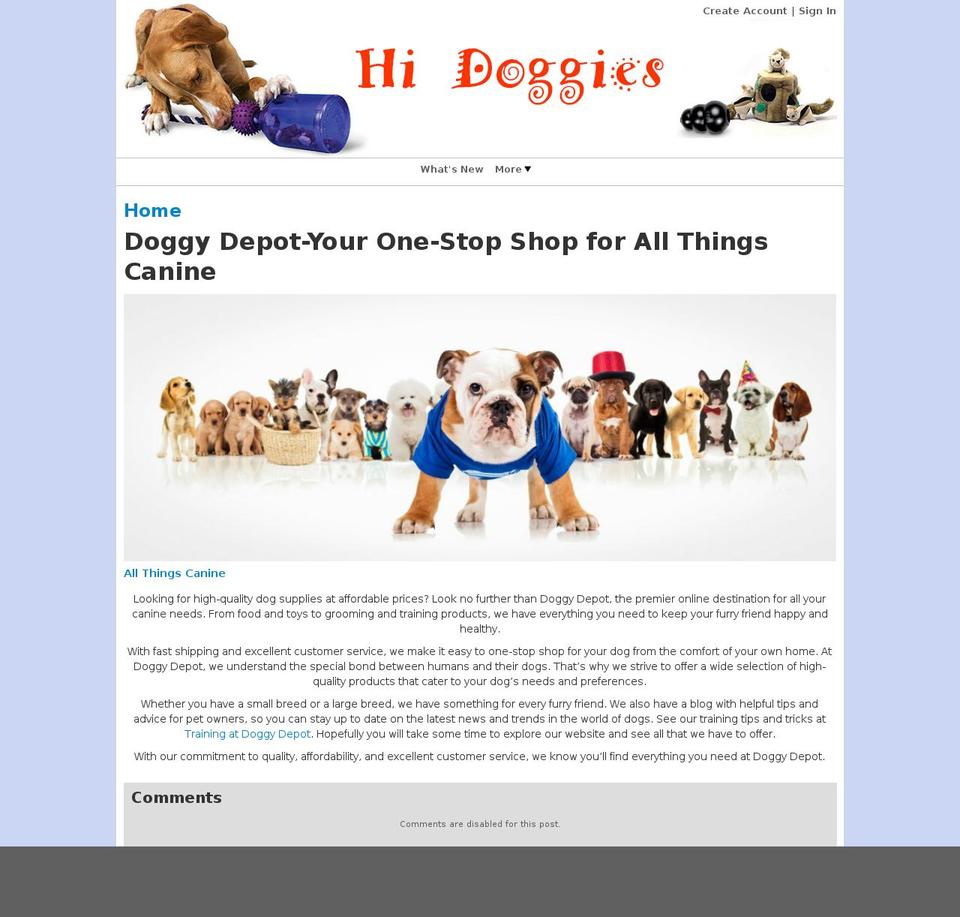 doggydepot.net shopify website screenshot