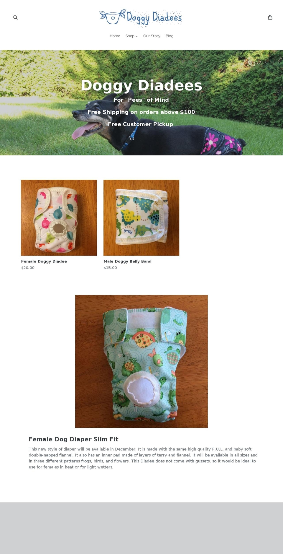 doggydiadees.com shopify website screenshot