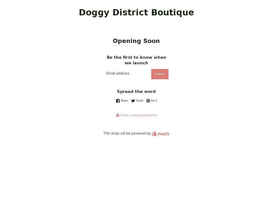 doggydistrictboutique.com shopify website screenshot