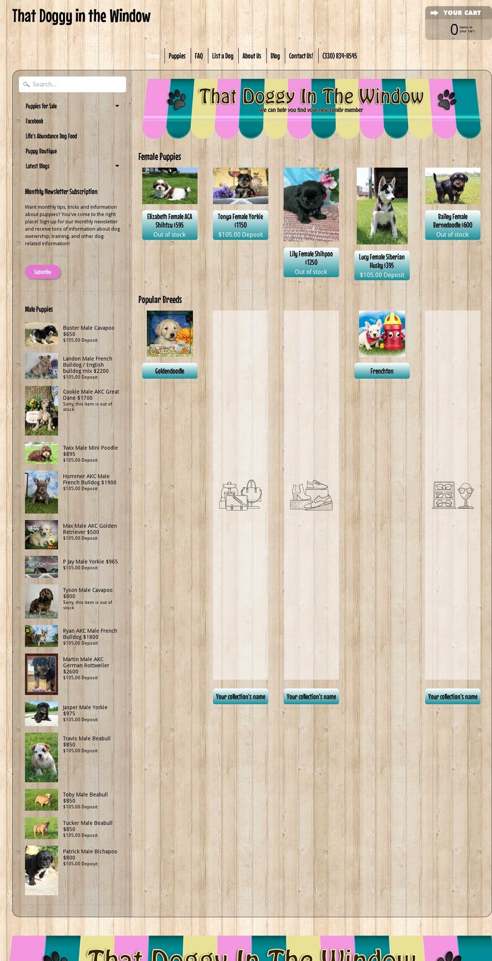 doggyinthewindow.net shopify website screenshot
