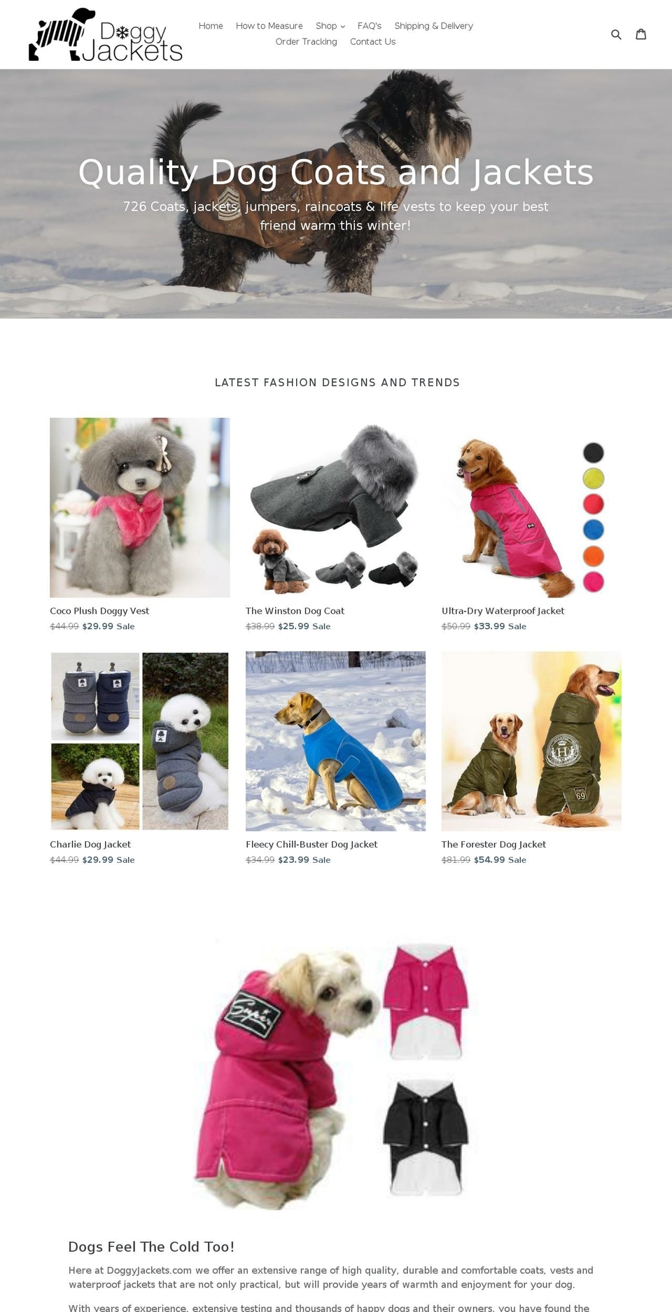 doggyjackets.com — Shopify storefront screenshot