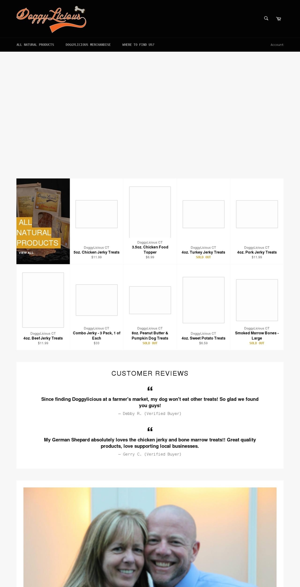 doggyliciousct.com — Shopify storefront screenshot