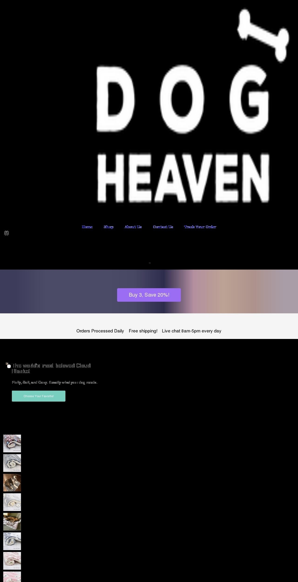 dogheaven.co shopify website screenshot