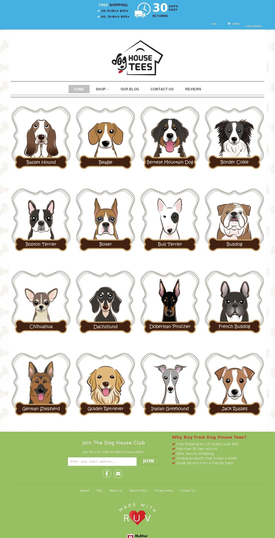 doghousetees.com shopify website screenshot