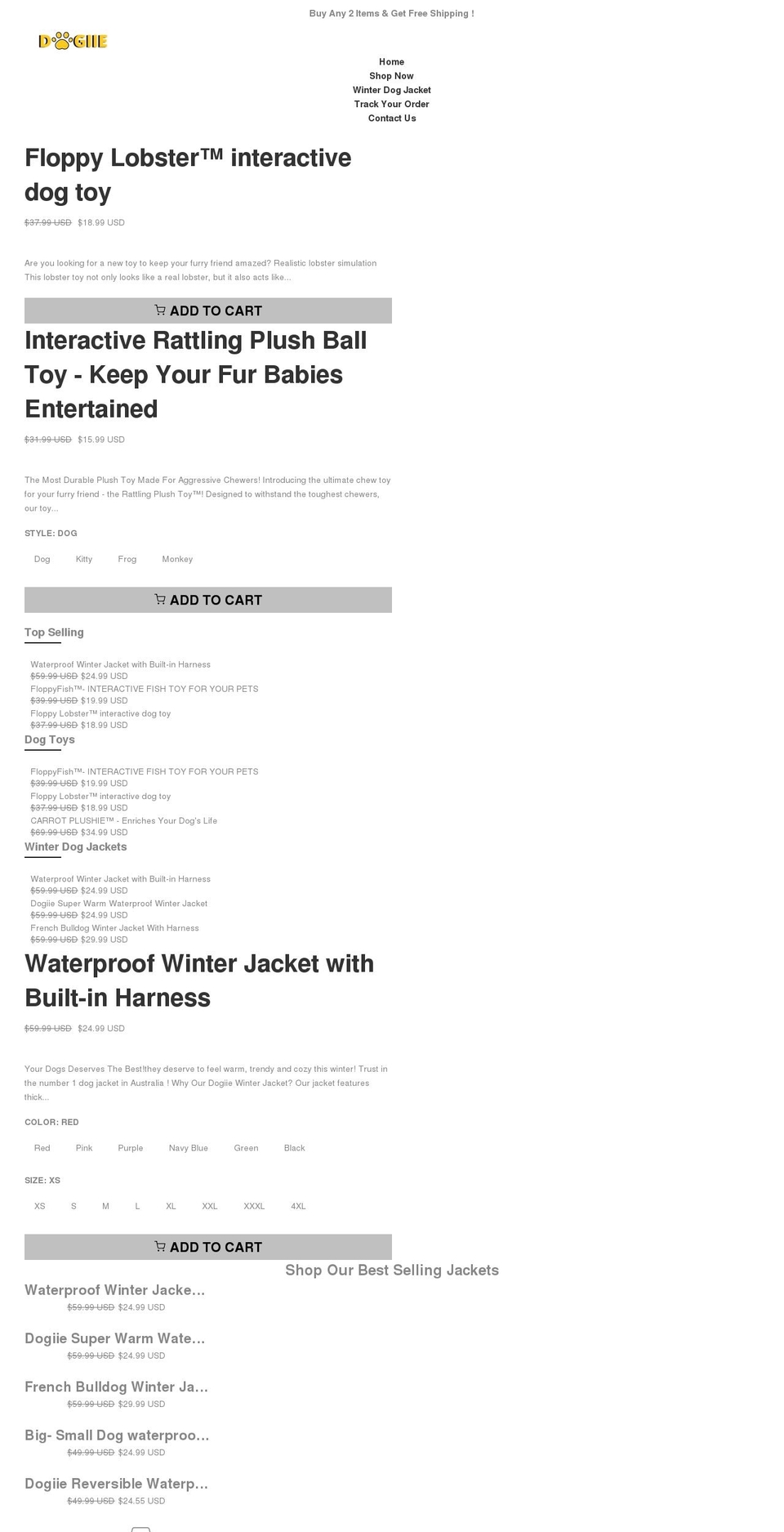 dogiie.com shopify website screenshot